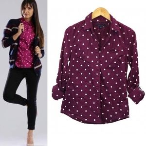 Tommy Hilfiger purple polka dot top